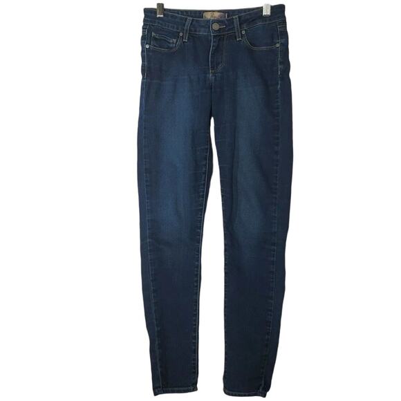 Paige Womens Jeans Size 24 Peg Super Skinny Dark Wash Low Rise Stretch FLAW - Picture 1 of 13